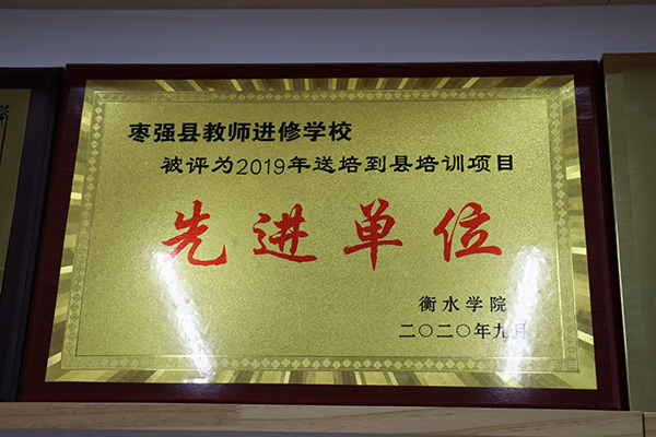 2019年送培到县培训项目先进单位